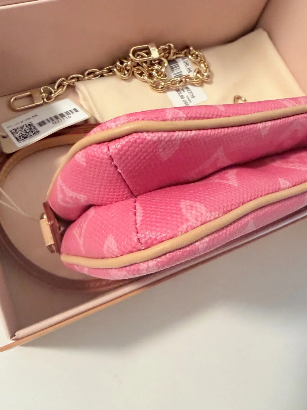 SOLD- Louis Vuitton Monogram Origine Liv Pochette Rose Ruban Pink- M27719- NWT